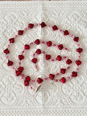 Christooher Radko Hearts Garland Vintage Two Strands One Tag Good Condition